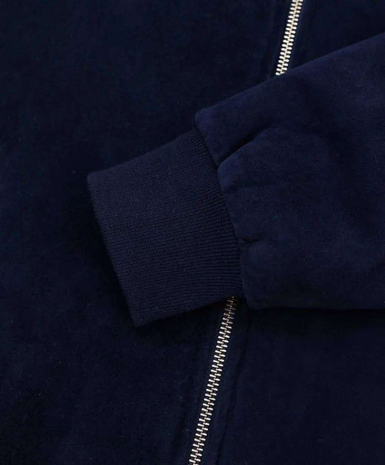 Uomo D'Arienzo 1006 - Giubbotto bomber in pelle scamosciata blu tono su tono