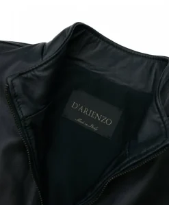 Uomo D'Arienzo 106 - Giubbotto Bomber in pelle nera nappa effetto liscio