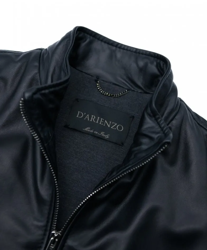Uomo D'Arienzo 106 - Giubbotto Bomber in pelle naturale effetto liscio