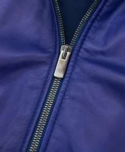 Uomo D'Arienzo 106 - Giubbotto Bomber in pelle bluette naturale effetto liscio