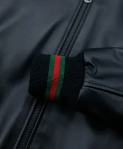 Uomo D'Arienzo 106 - Giubbotto Bomber in pelle nera nappa effetto liscio