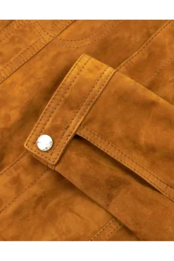 Uomo D'Arienzo Adam - Giacca sfoderata pelle camoscio cuoio con colletto camicia