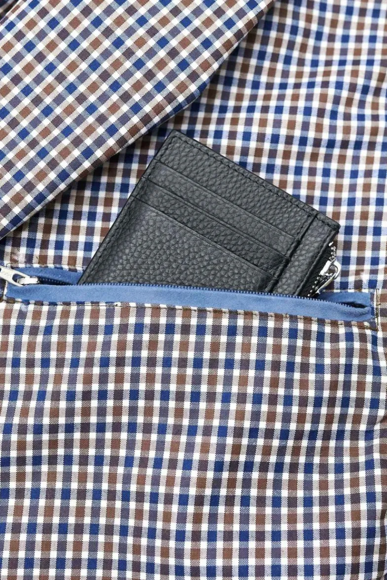 Uomo D'Arienzo Alex Bottoni - Giacca bomber in pelle camoscio blu denim con bottoni e tasconi