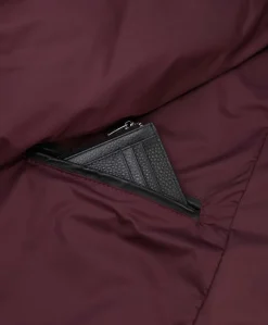 Uomo D'Arienzo Alex Tex - Bomber piumino in pelle nera e tessuto bordeaux