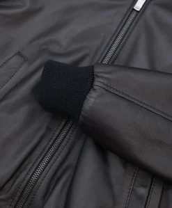 Donna D'Arienzo Antea - Bomber aviator in pelle nera effetto liscio