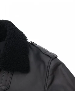 Donna D'Arienzo Antea - Bomber aviator in pelle nera effetto liscio