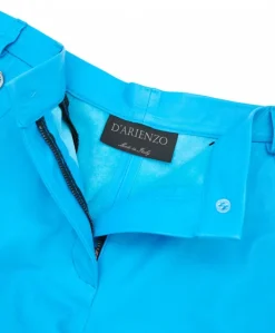 Donna D'Arienzo Averis - Pantaloncino sfoderato in pelle azzurra effetto liscio