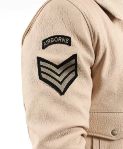 Uomo D'Arienzo Aviator - Giubbotto aviatore in pelle raggrinzita color crema collo montone