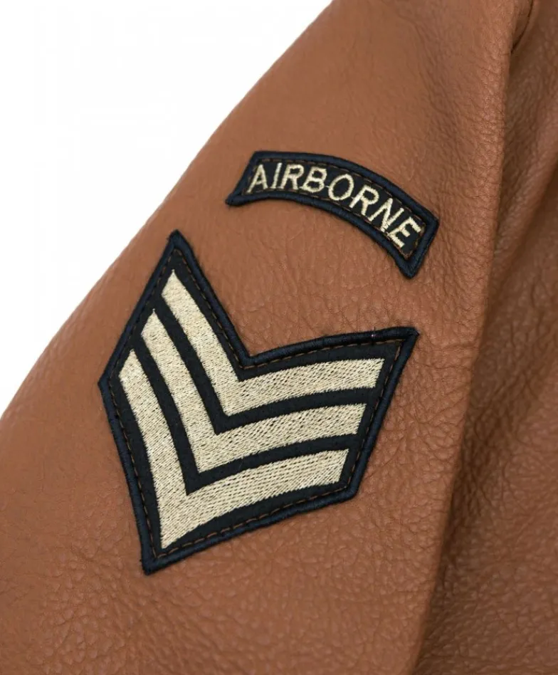 Uomo D'Arienzo Aviator - Giubbotto aviatore in pelle raggrinzita color cuoio collo montone