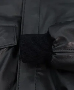 Uomo D'Arienzo Aviator - Giubbotto bomber aviatore in pelle nera collo montone