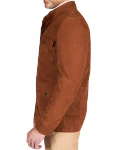 Uomo D'Arienzo Axel - Sahariana camoscio color cuoio uomo con tasche applicate