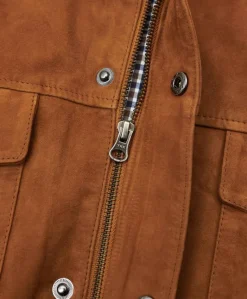 Uomo D'Arienzo Axel - Sahariana camoscio color cuoio uomo con tasche applicate