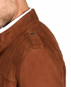 Uomo D'Arienzo Axel - Sahariana camoscio color cuoio uomo con tasche applicate