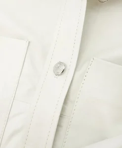Donna D'Arienzo Beatrix - Camicia in pelle naturale color ghiaccio vestibilità over