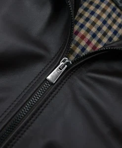 Uomo D'Arienzo Bomber - Giubbotto Bomber in pelle naturale testa di moro collo alto lana