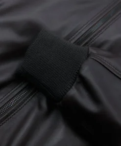 Uomo D'Arienzo Bomber - Giubbotto Bomber in pelle naturale testa di moro collo alto lana