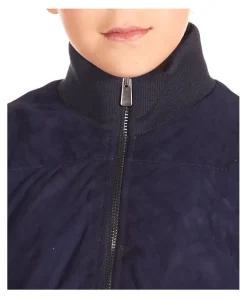 Bambino D'Arienzo Bomber Baby - Bomber Baby Unisex in pelle scamosciata blu