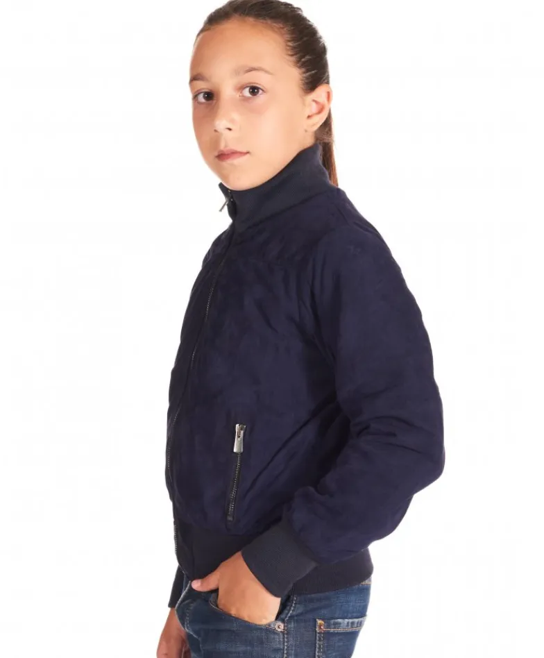 Bambino D'Arienzo Bomber Baby - Bomber Baby Unisex in pelle scamosciata blu