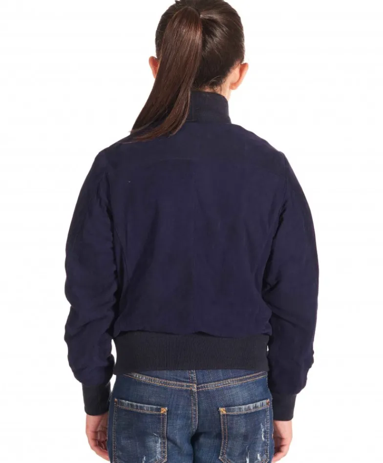 Bambino D'Arienzo Bomber Baby - Bomber Baby Unisex in pelle scamosciata blu
