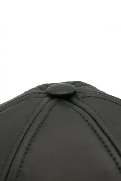 Uomo D'Arienzo Boston - Cappello baseball in pelle nera unisex berretto strappo regolabile