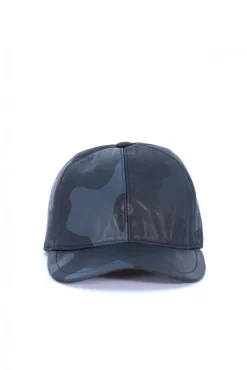 Uomo D'Arienzo Boston - Cappello baseball in pelle nera mimetico unisex berretto strappo regolabile
