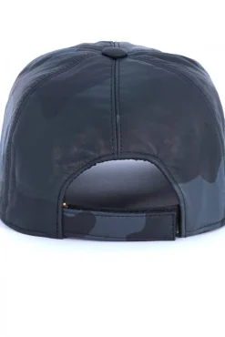 Uomo D'Arienzo Boston - Cappello baseball in pelle nera mimetico unisex berretto strappo regolabile