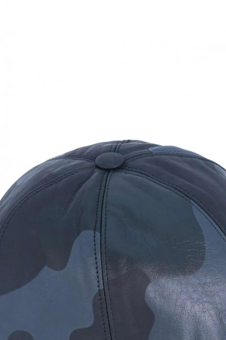 Uomo D'Arienzo Boston - Cappello baseball in pelle nera mimetico unisex berretto strappo regolabile