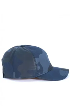 Uomo D'Arienzo Boston - Cappello baseball in pelle blu mimetico unisex berretto strappo regolabile