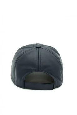 Uomo D'Arienzo Boston - Cappello baseball in pelle blu unisex berretto strappo regolabile