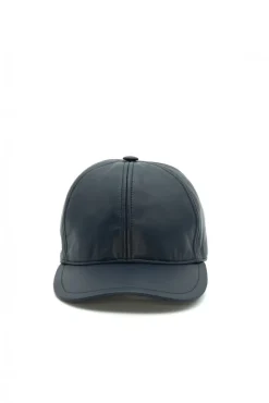 Uomo D'Arienzo Boston - Cappello baseball in pelle blu unisex berretto strappo regolabile