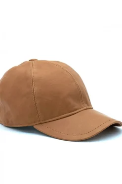Uomo D'Arienzo Boston - Cappello baseball in pelle miele unisex berretto strappo regolabile