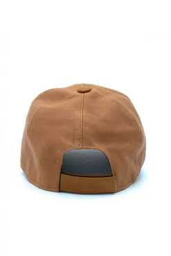 Uomo D'Arienzo Boston - Cappello baseball in pelle miele unisex berretto strappo regolabile