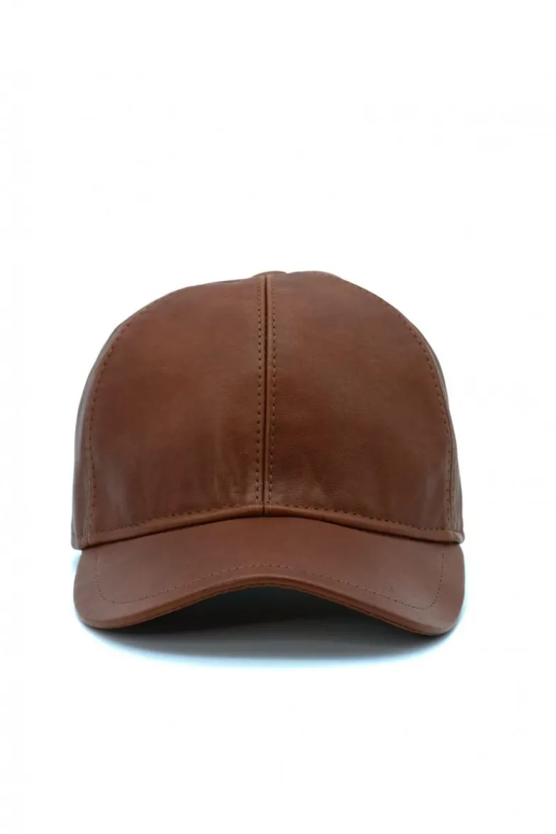 Uomo D'Arienzo Boston - Cappello baseball in pelle cuoio unisex berretto strappo regolabile