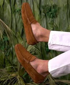 Uomo D'Arienzo Capri - Mocassino scamosciato color cuoio da uomo