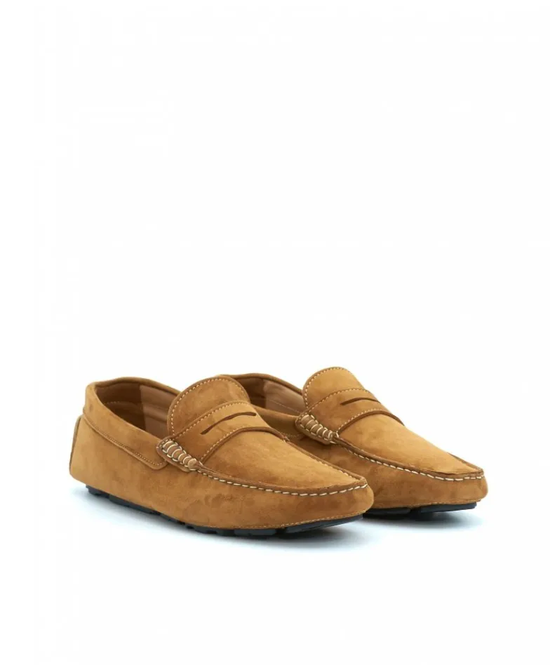 Uomo D'Arienzo Capri - Mocassino scamosciato color cuoio da uomo