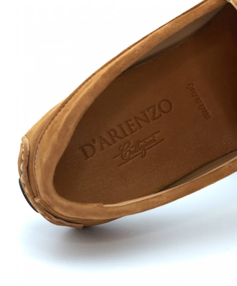 Uomo D'Arienzo Capri - Mocassino scamosciato color cuoio da uomo