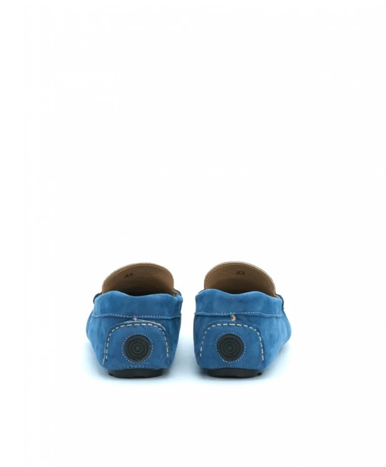 Uomo D'Arienzo Capri - Mocassino scamosciato blu denim da uomo