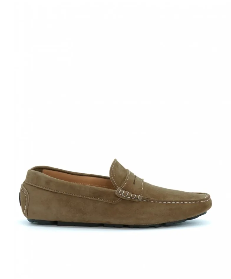 Uomo D'Arienzo Capri - Mocassino scamosciato fango da uomo