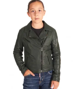 Bambino D'Arienzo Chiodo Baby - Chiodo Baby in pelle naturale verde per bambino unisex