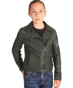 Bambino D'Arienzo Chiodo Baby - Chiodo Baby in pelle naturale verde per bambino unisex