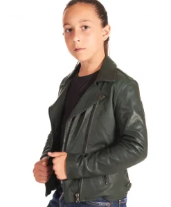 Bambino D'Arienzo Chiodo Baby - Chiodo Baby in pelle naturale verde per bambino unisex