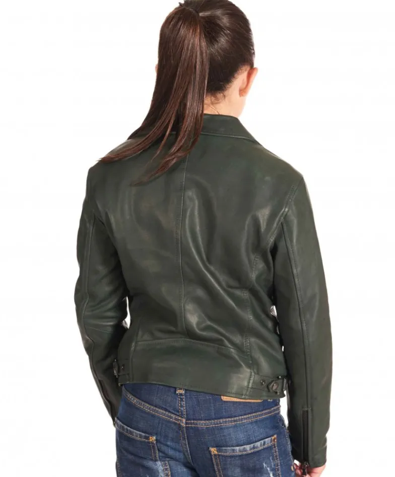 Bambino D'Arienzo Chiodo Baby - Chiodo Baby in pelle naturale verde per bambino unisex