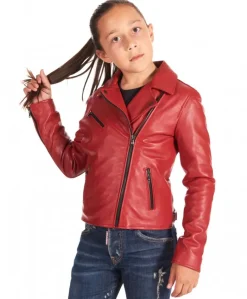 Bambino D'Arienzo Chiodo Baby - Chiodo Baby rosso unisex giacca in pelle per bambino