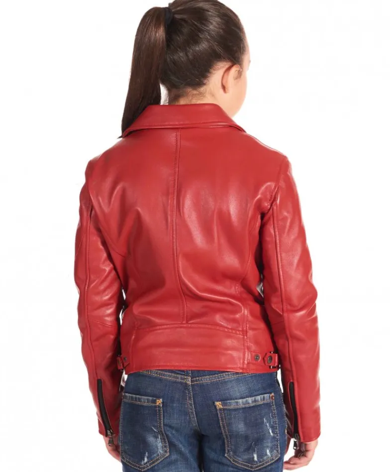 Bambino D'Arienzo Chiodo Baby - Chiodo Baby rosso unisex giacca in pelle per bambino