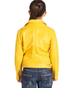 Bambino D'Arienzo Chiodo Baby - Chiodo Baby giallo giacca unisex in pelle per bambino