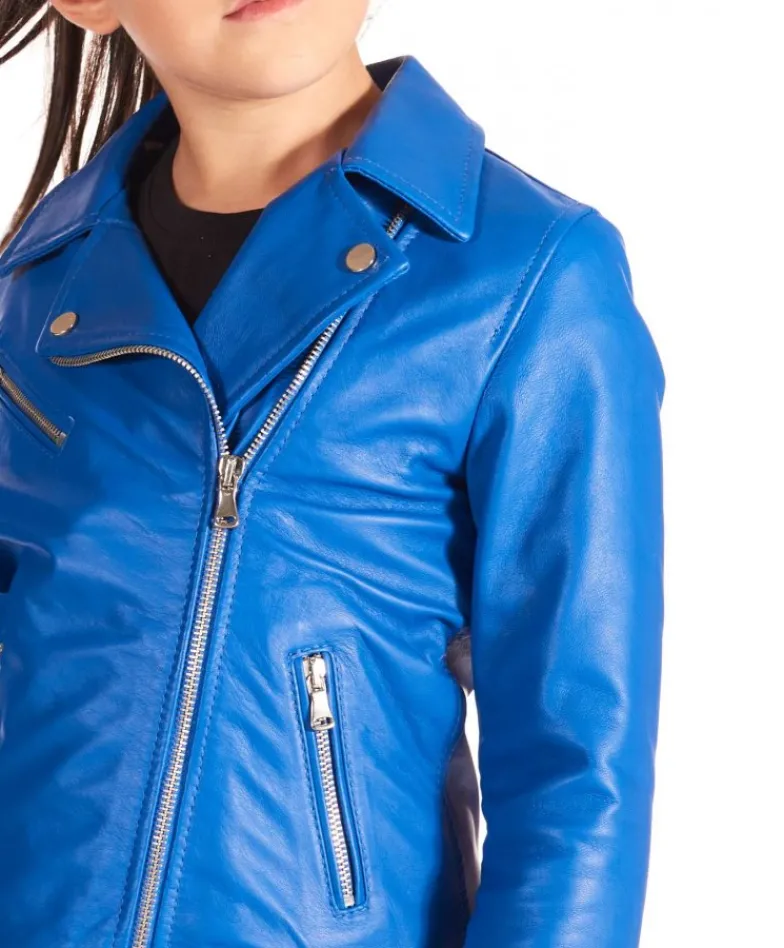 Bambino D'Arienzo Chiodo Baby - Chiodo Baby Unisex azzurro giacca in pelle per bambino