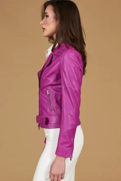 Donna D'Arienzo Chiodo D - Chiodo in pelle naturale glicine con cintura