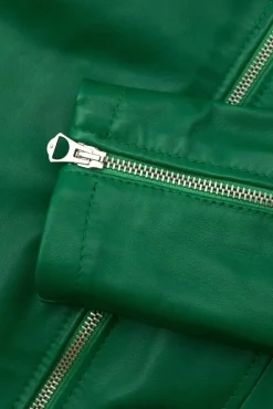 Donna D'Arienzo Chiodo D - Chiodo in pelle naturale verde con cintura