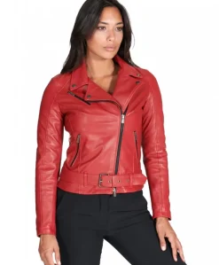 Donna D'Arienzo Chiodo D - Chiodo in pelle rossa con cintura nappa effetto liscio