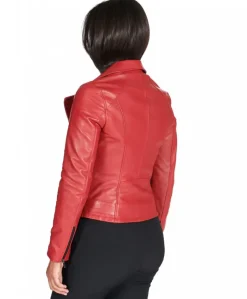 Donna D'Arienzo Chiodo D - Chiodo in pelle rossa con cintura nappa effetto liscio